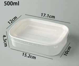 500ML White Rectangular Kraft Bowl With Clear Cover (10pcs/pack)