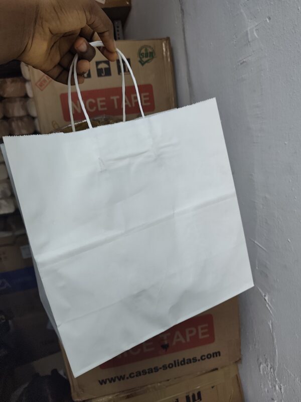 White Craft Paper Bag with Handle (28*15) 25pcs