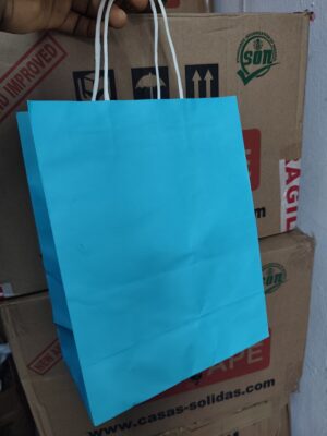Blue Craft Paper Bag with Handle (21*11) 25pcs