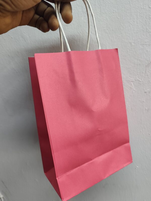 Pink Craft Paper Bag with Handle (21*11) 25pcs
