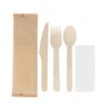 Disposable 3in1 wooden cutlery (spoon,fork, and knife) by 50pcs