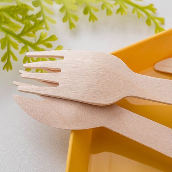 Disposable Wooden Fork by 50pcs