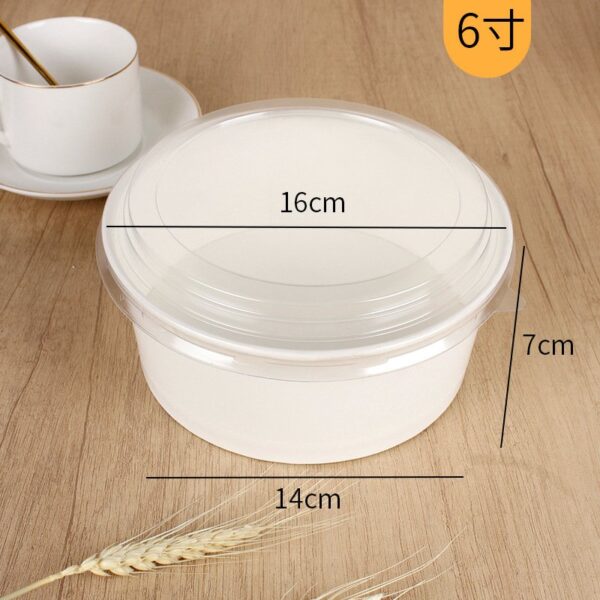 1000ML White Round Bowl with Clear Cover (25pcs/pack)