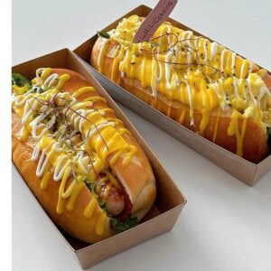Brown rectangular sandwich box by 25pcs