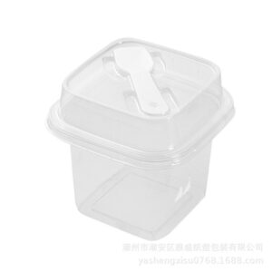 400ml Deli Container with Clear Cover and  Spoon (25pcs/pack)
