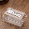 400ml Rectangular Deli Container With Clear Cover and Spoon (25pcs/pack)