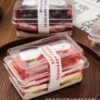 400ml Rectangular Deli Container With Clear Cover and Spoon (25pcs/pack)
